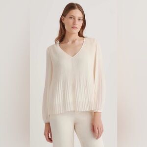 NWOT Quince Pleated Chiffon Blouse